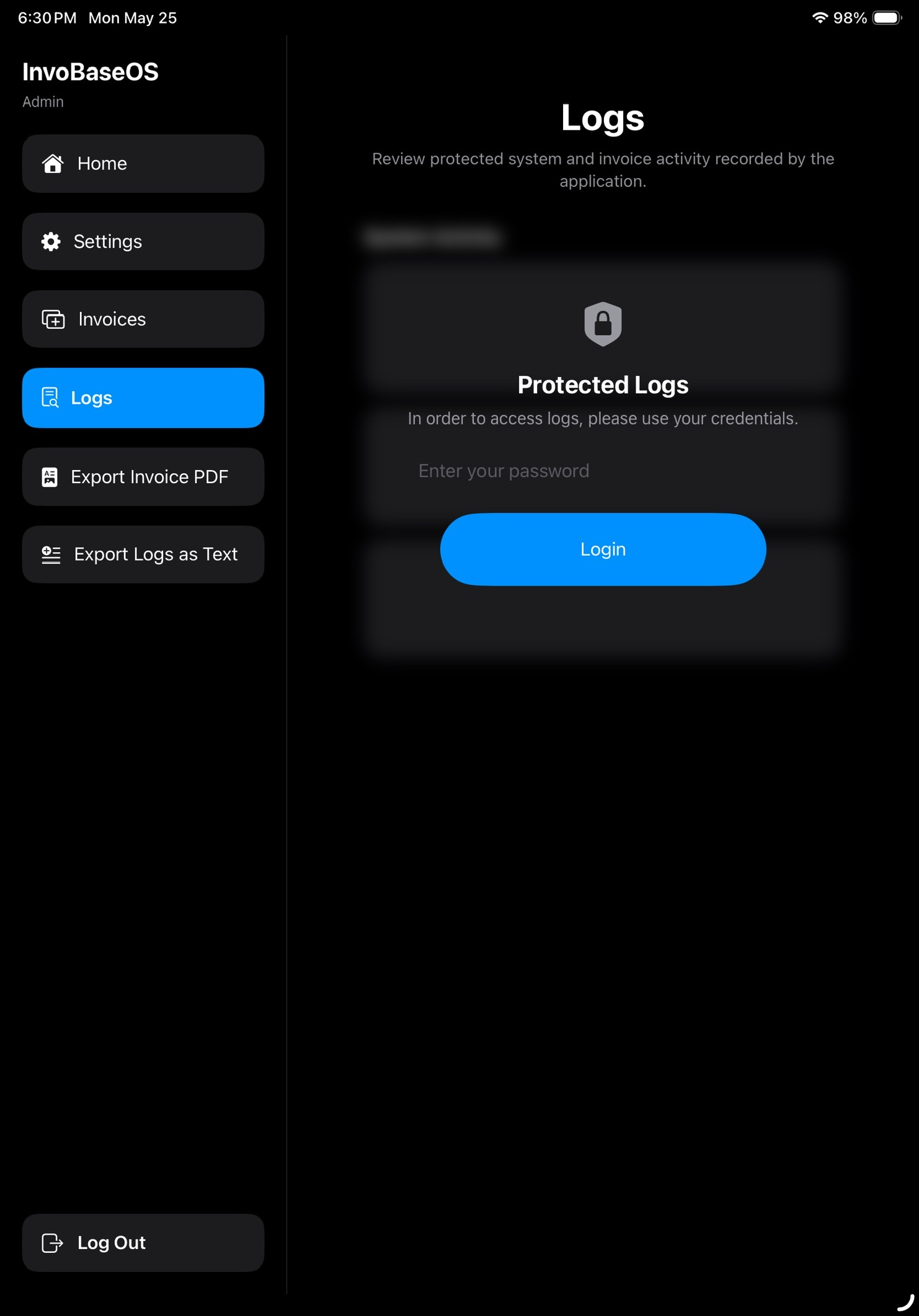 InvobaseOS Invoice List