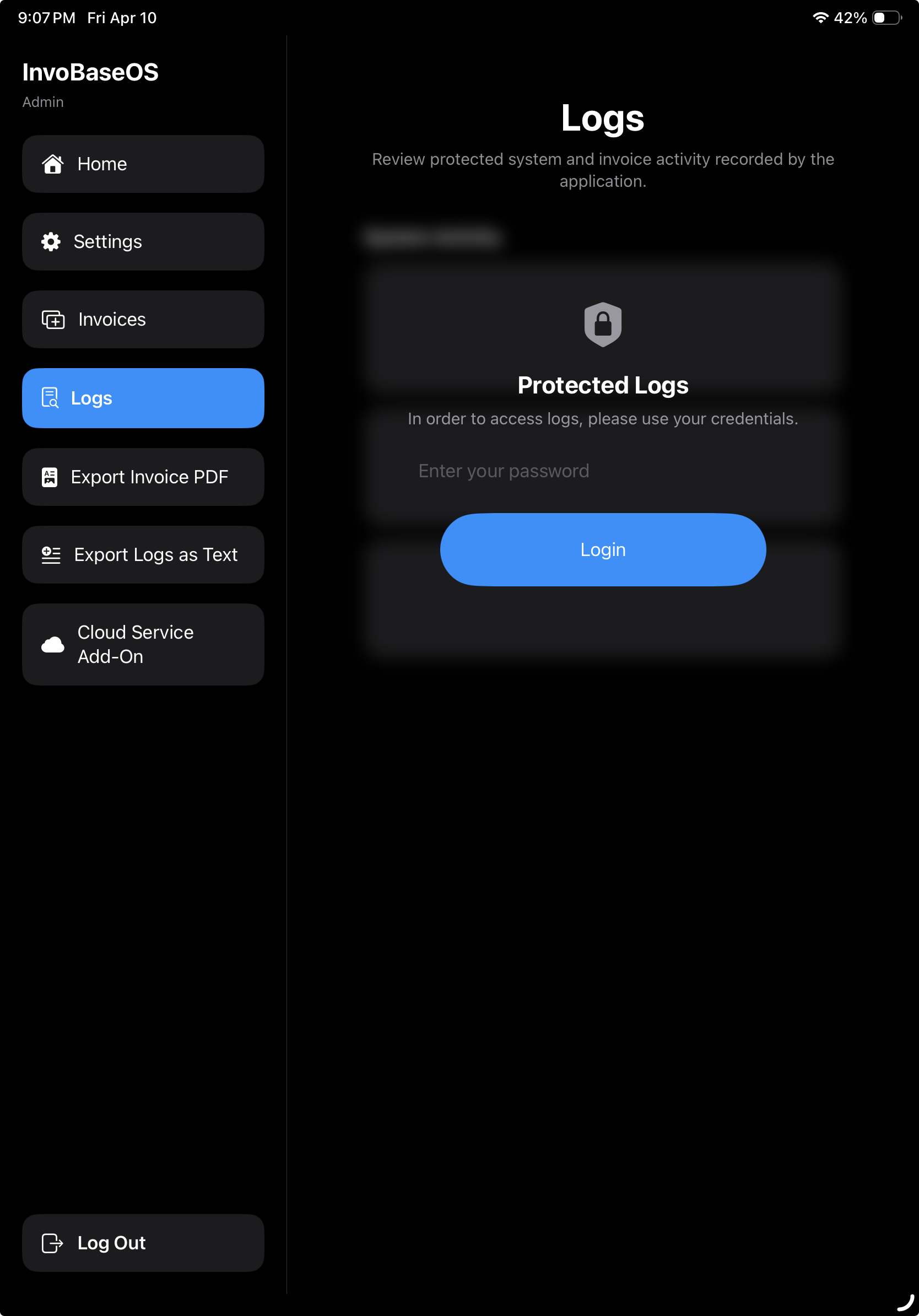 InvobaseOS Invoice List