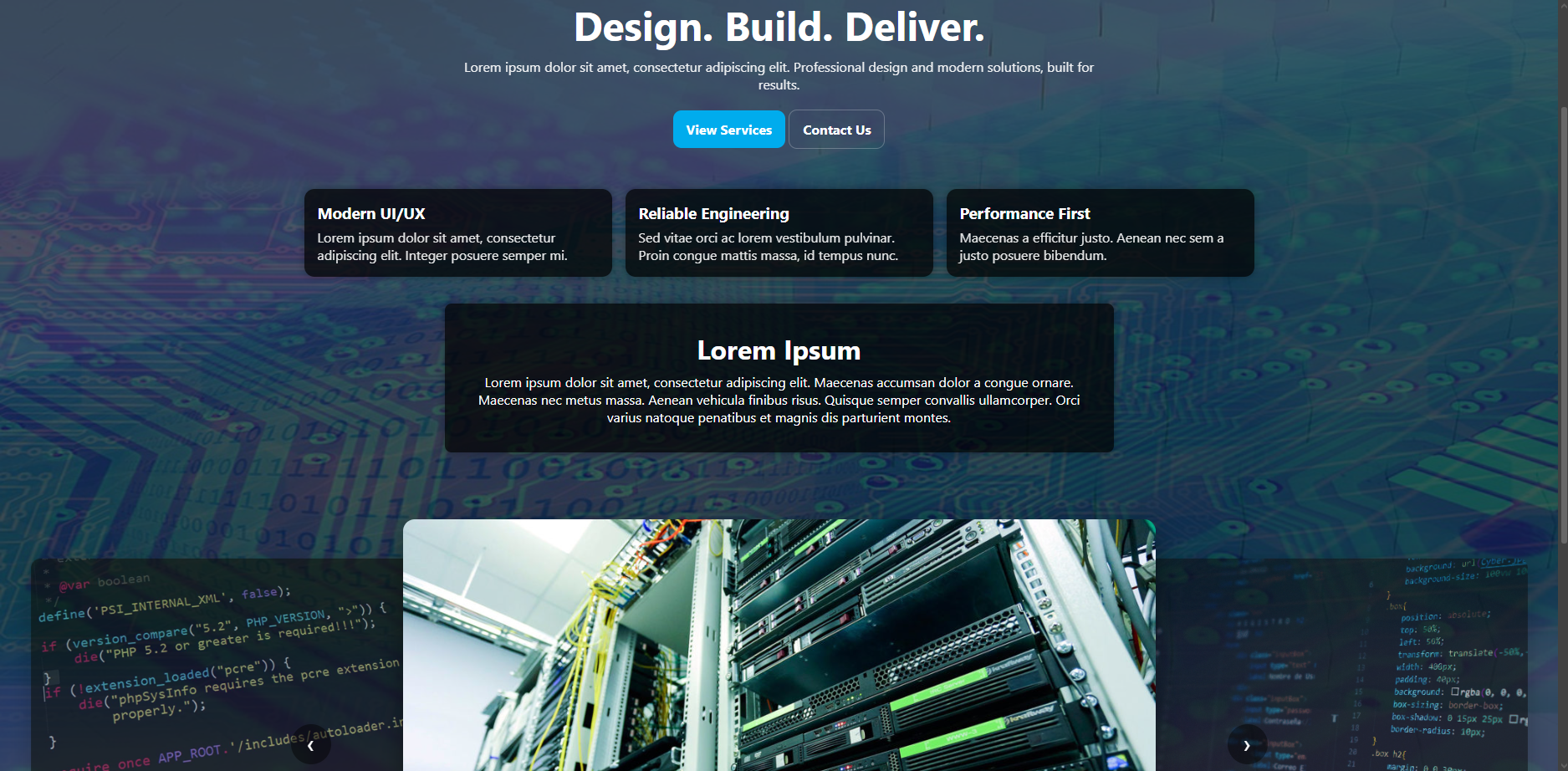 Web interface screenshot
